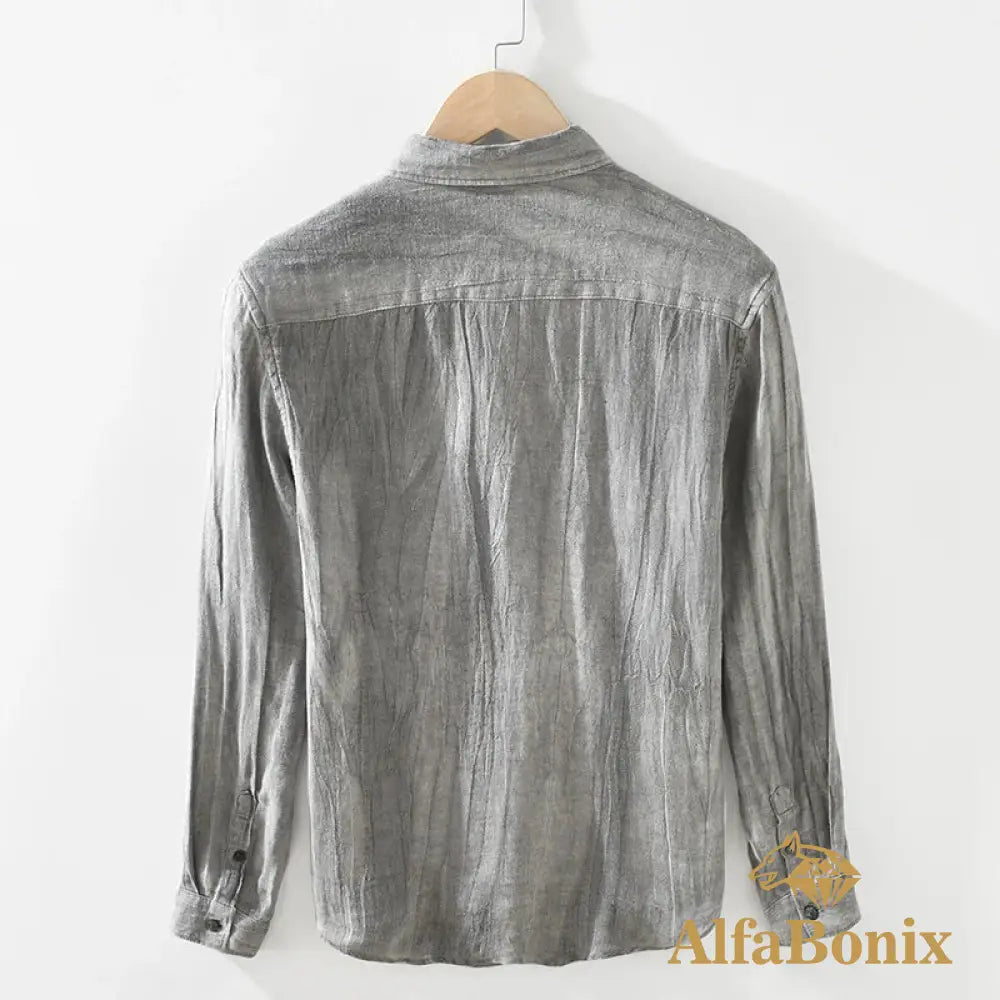 Camisa Masculina de Linho Manga Longa Petrus