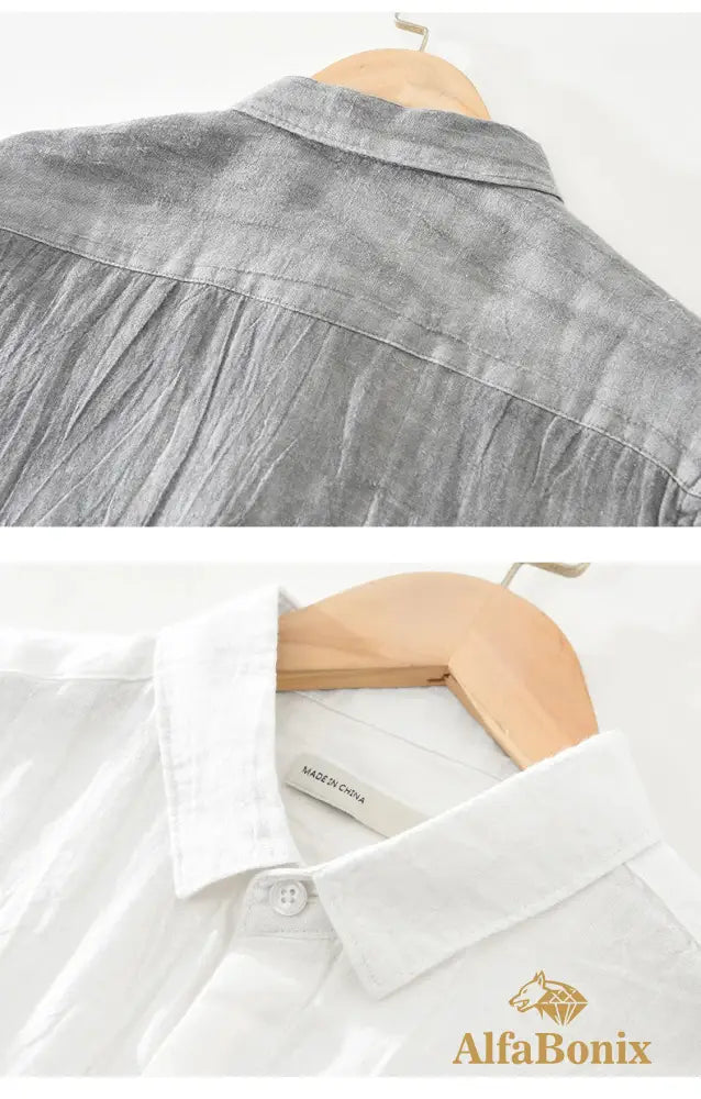 Camisa Masculina de Linho Manga Longa Petrus