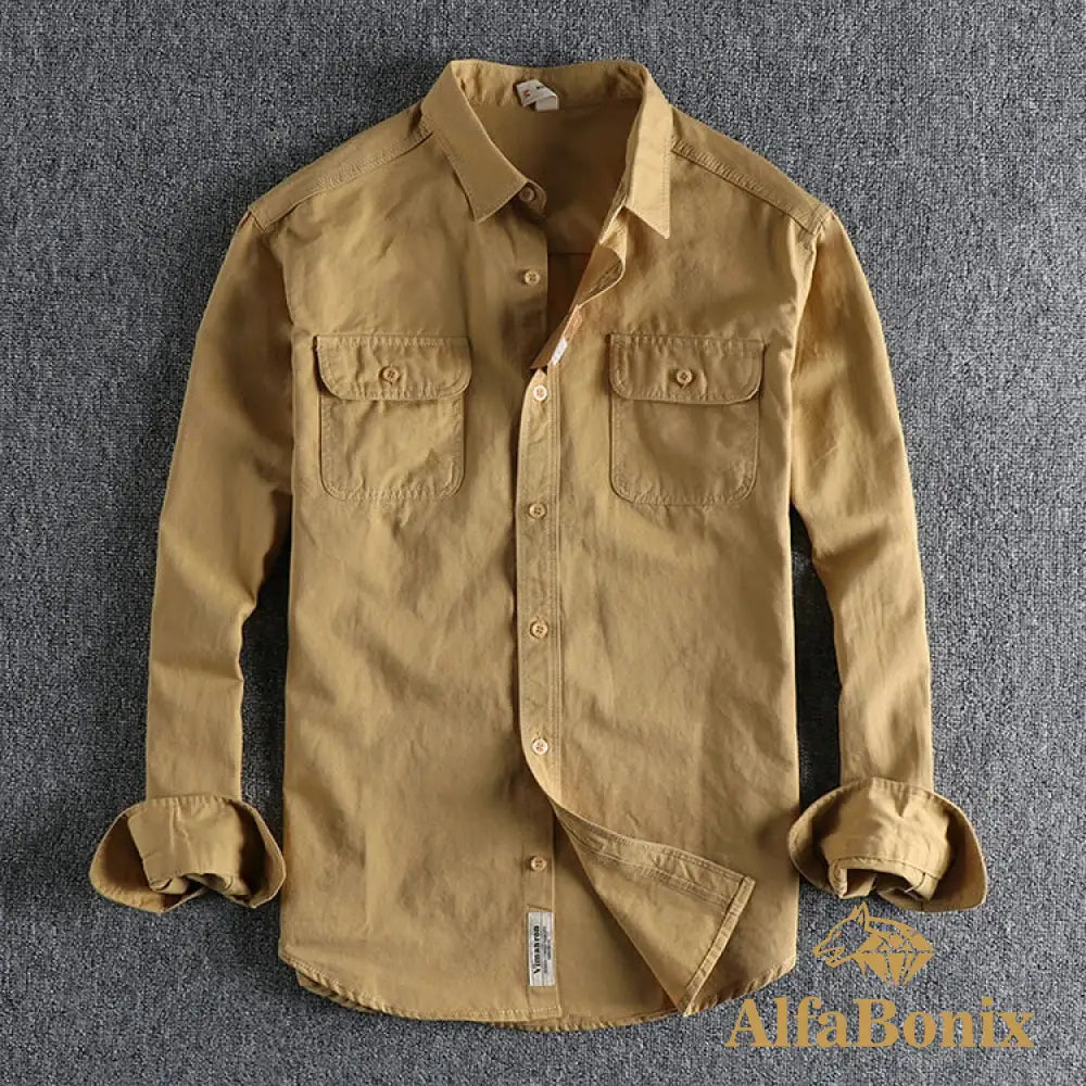 Multi-colored Retro Stripe Cotton Shirt Men’s Long Sleeve Spring Autumn New Fashion Daily Dressed Up Workwear Shirt