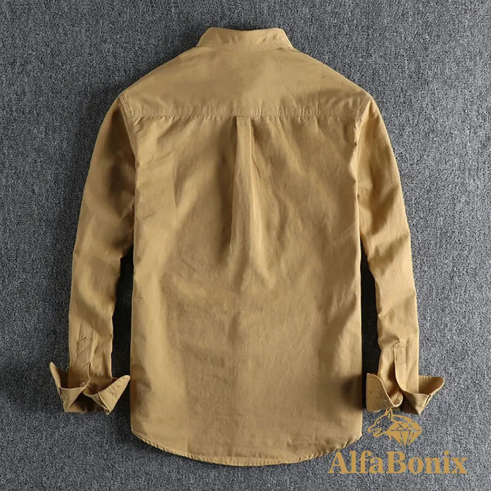 Multi-colored Retro Stripe Cotton Shirt Men’s Long Sleeve Spring Autumn New Fashion Daily Dressed Up Workwear Shirt