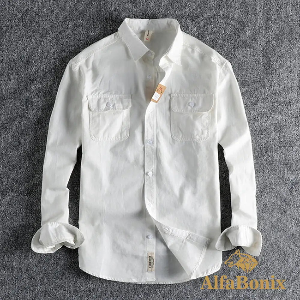 Multi-colored Retro Stripe Cotton Shirt Men’s Long Sleeve Spring Autumn New Fashion Daily Dressed Up Workwear Shirt