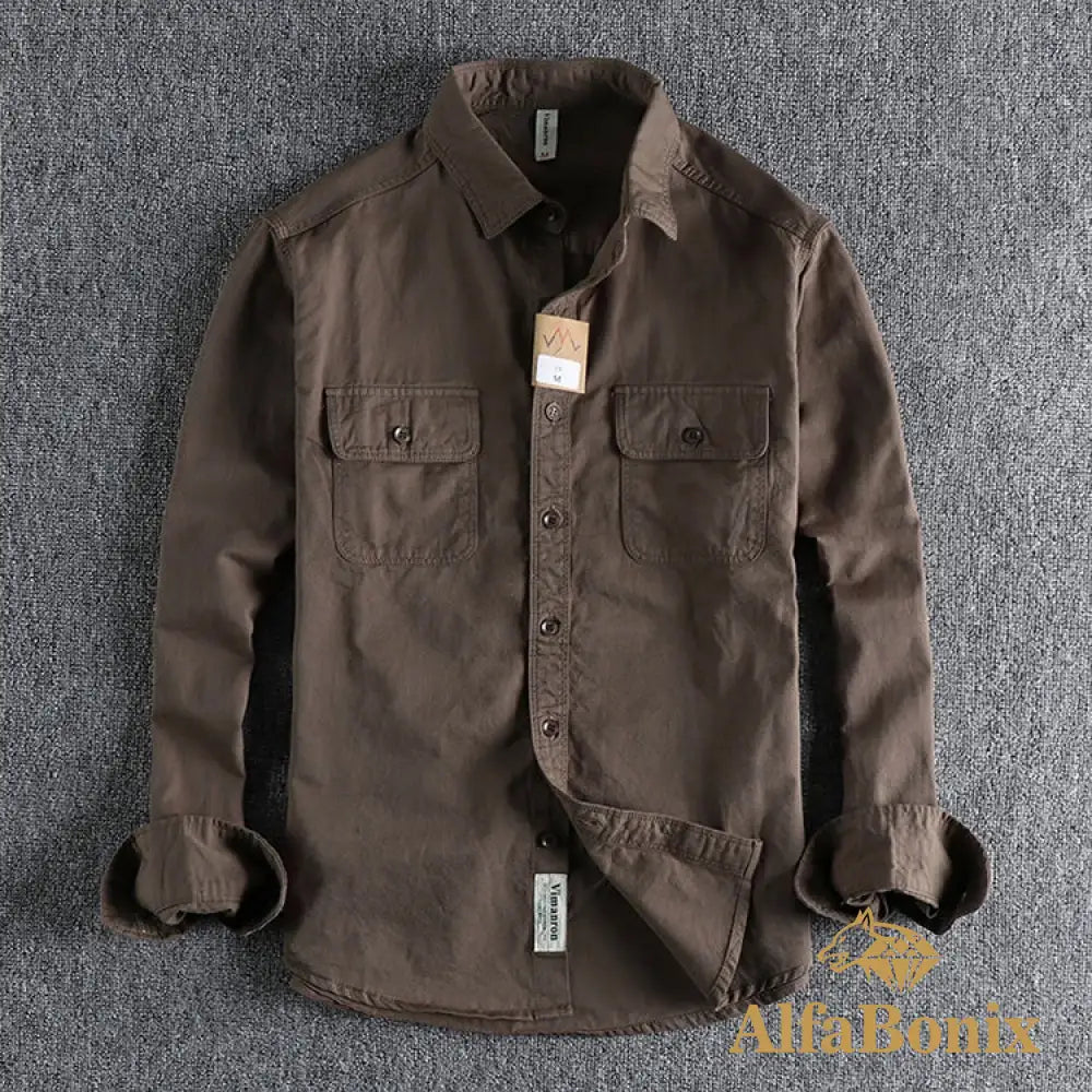 Multi-colored Retro Stripe Cotton Shirt Men’s Long Sleeve Spring Autumn New Fashion Daily Dressed Up Workwear Shirt