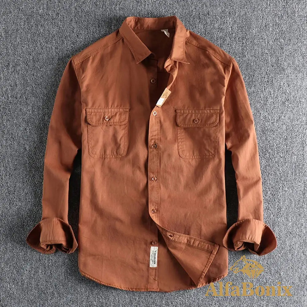 Multi-colored Retro Stripe Cotton Shirt Men’s Long Sleeve Spring Autumn New Fashion Daily Dressed Up Workwear Shirt