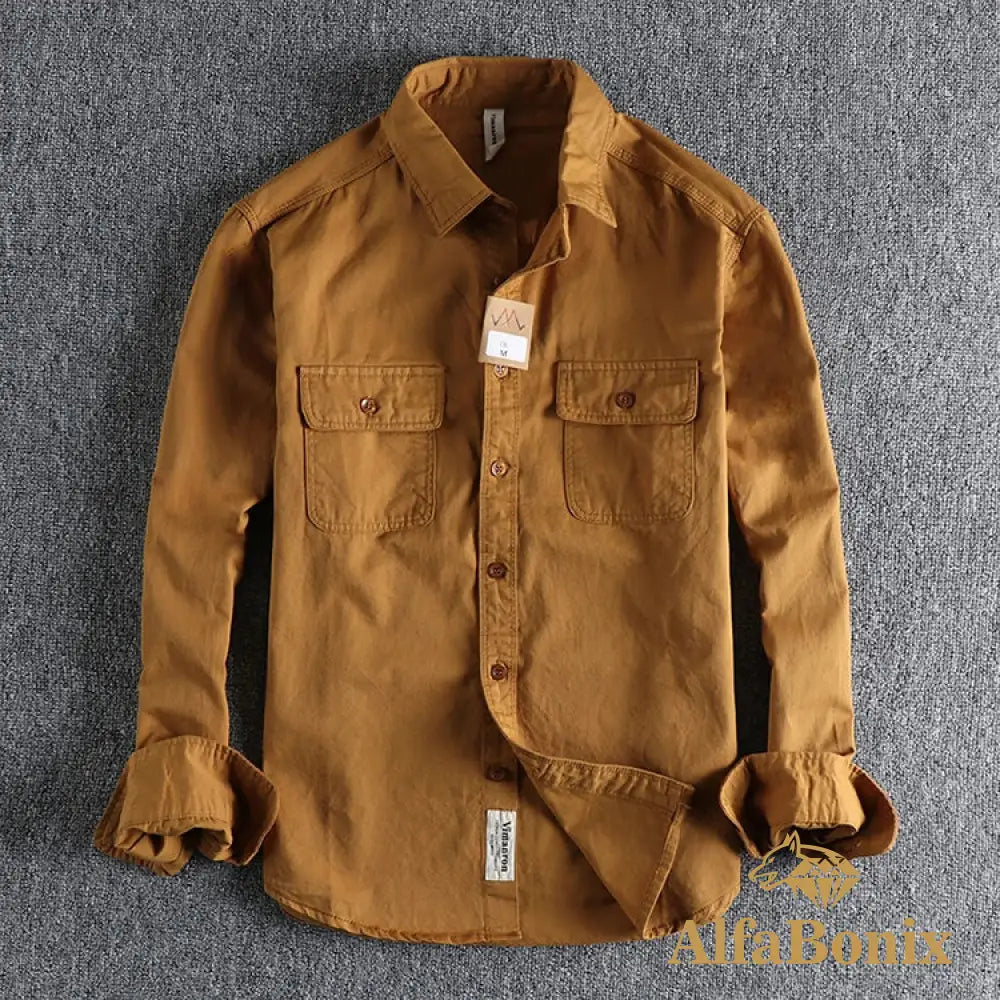 Multi-colored Retro Stripe Cotton Shirt Men’s Long Sleeve Spring Autumn New Fashion Daily Dressed Up Workwear Shirt