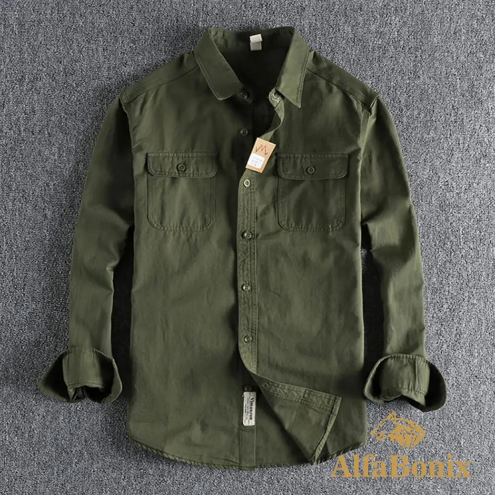 Multi-colored Retro Stripe Cotton Shirt Men’s Long Sleeve Spring Autumn New Fashion Daily Dressed Up Workwear Shirt