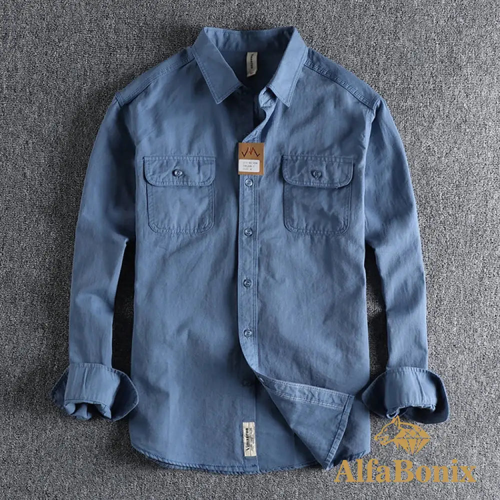 Multi-colored Retro Stripe Cotton Shirt Men’s Long Sleeve Spring Autumn New Fashion Daily Dressed Up Workwear Shirt