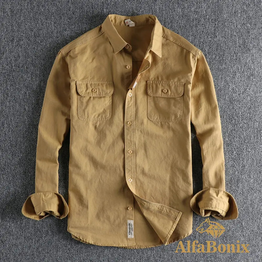 Multi-colored Retro Stripe Cotton Shirt Men’s Long Sleeve Spring Autumn New Fashion Daily Dressed Up Workwear Shirt