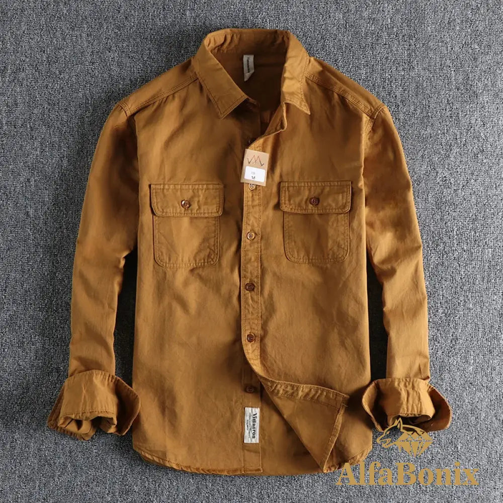 Multi-colored Retro Stripe Cotton Shirt Men’s Long Sleeve Spring Autumn New Fashion Daily Dressed Up Workwear Shirt