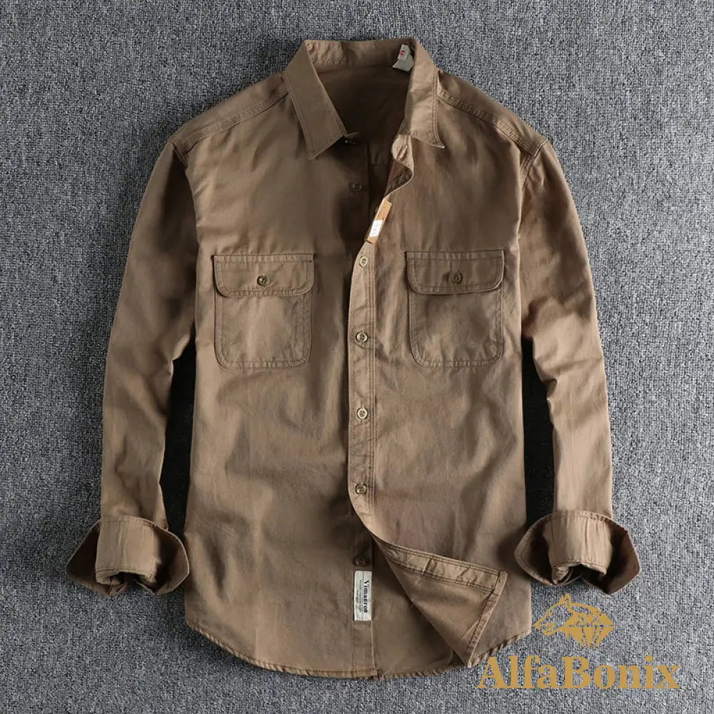 Multi-colored Retro Stripe Cotton Shirt Men’s Long Sleeve Spring Autumn New Fashion Daily Dressed Up Workwear Shirt