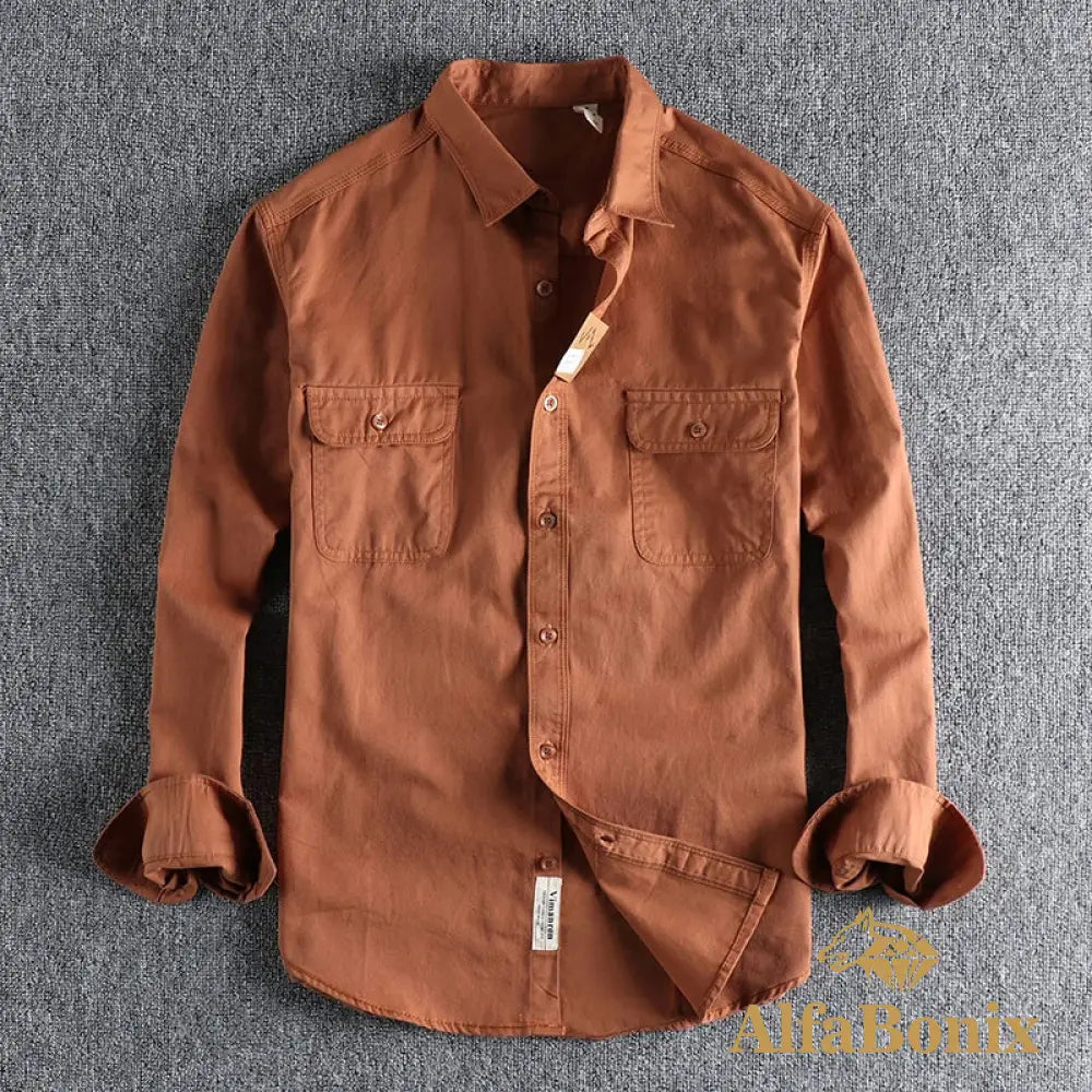 Multi-colored Retro Stripe Cotton Shirt Men’s Long Sleeve Spring Autumn New Fashion Daily Dressed Up Workwear Shirt