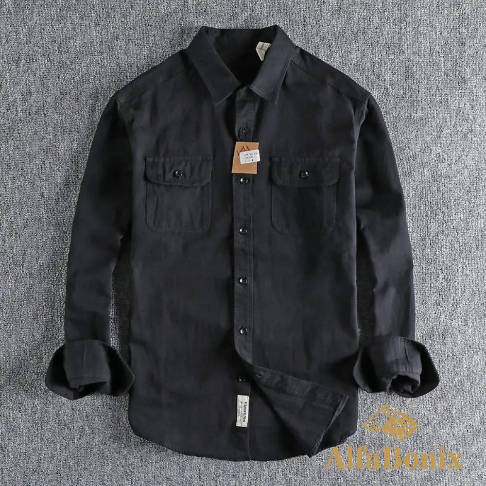 Multi-colored Retro Stripe Cotton Shirt Men’s Long Sleeve Spring Autumn New Fashion Daily Dressed Up Workwear Shirt