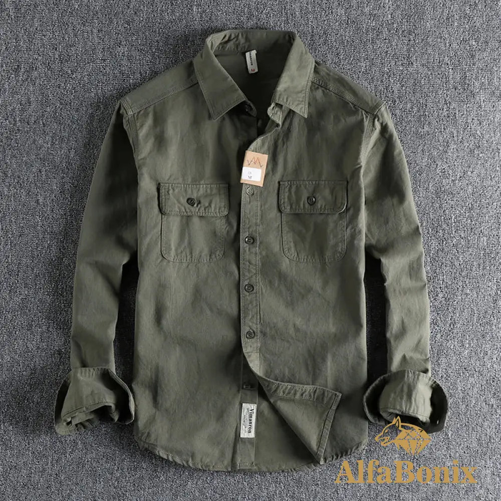 Multi-colored Retro Stripe Cotton Shirt Men’s Long Sleeve Spring Autumn New Fashion Daily Dressed Up Workwear Shirt