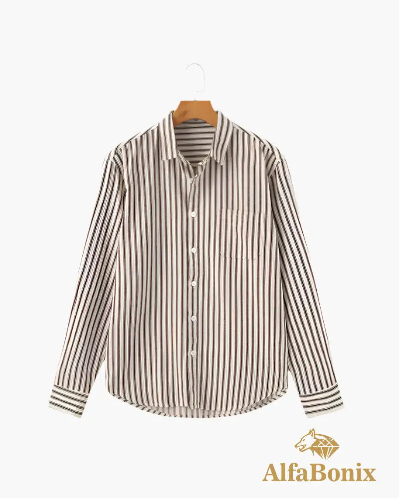 Gentlemen’s Striped Shirt Brown / S