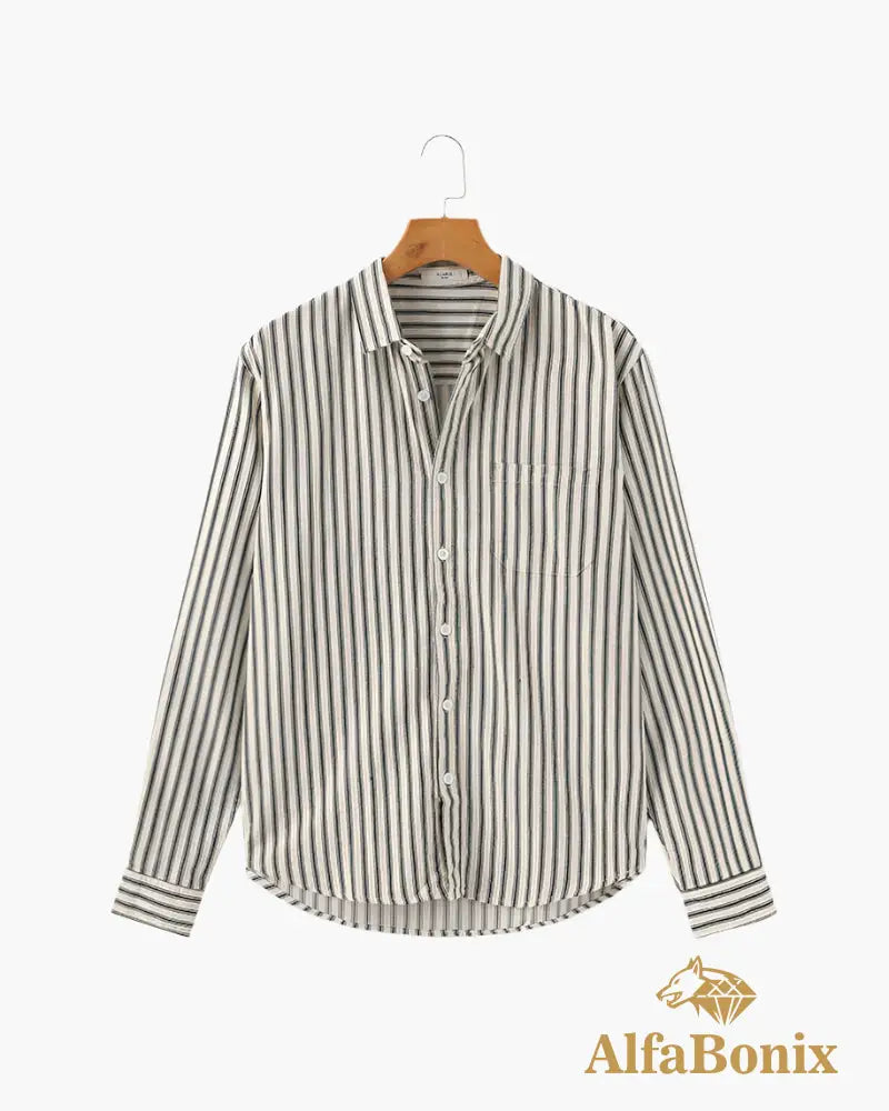 Gentlemen’s Striped Shirt Green / S