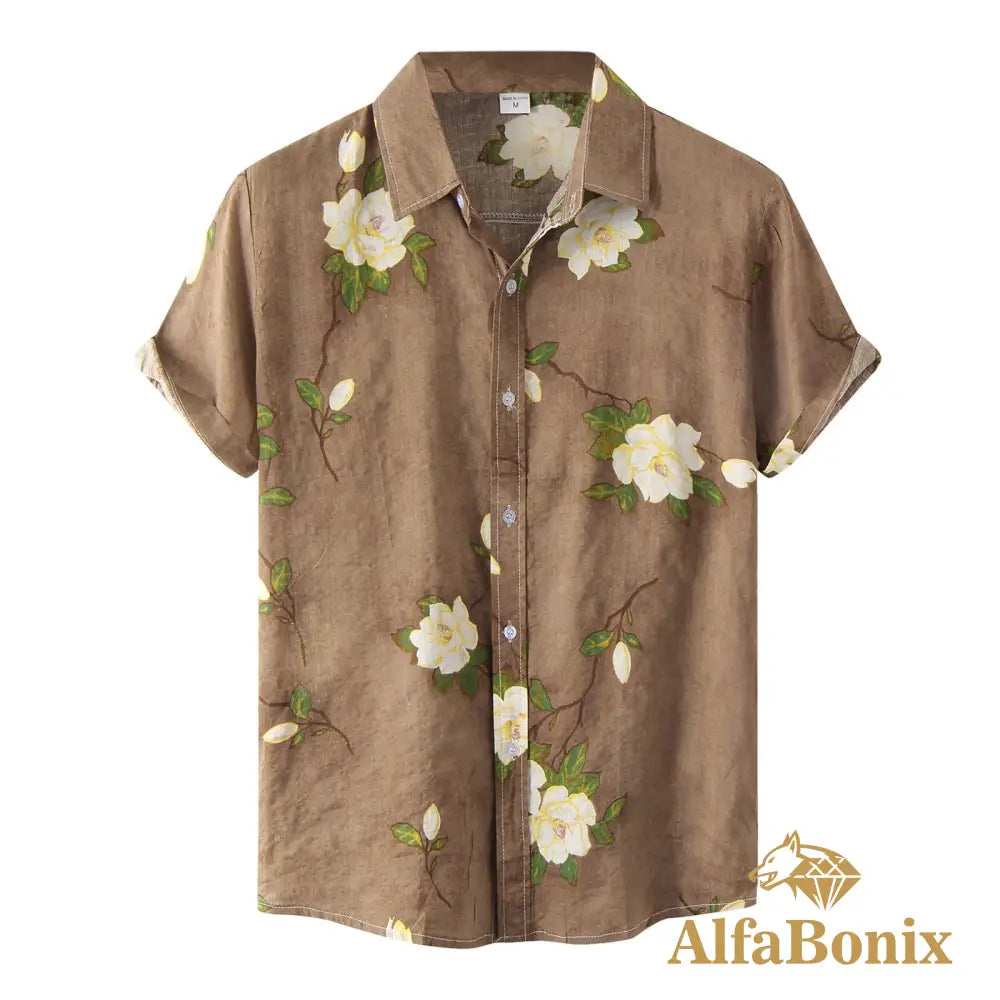 Camisa Bonix Flowers Khaki / M