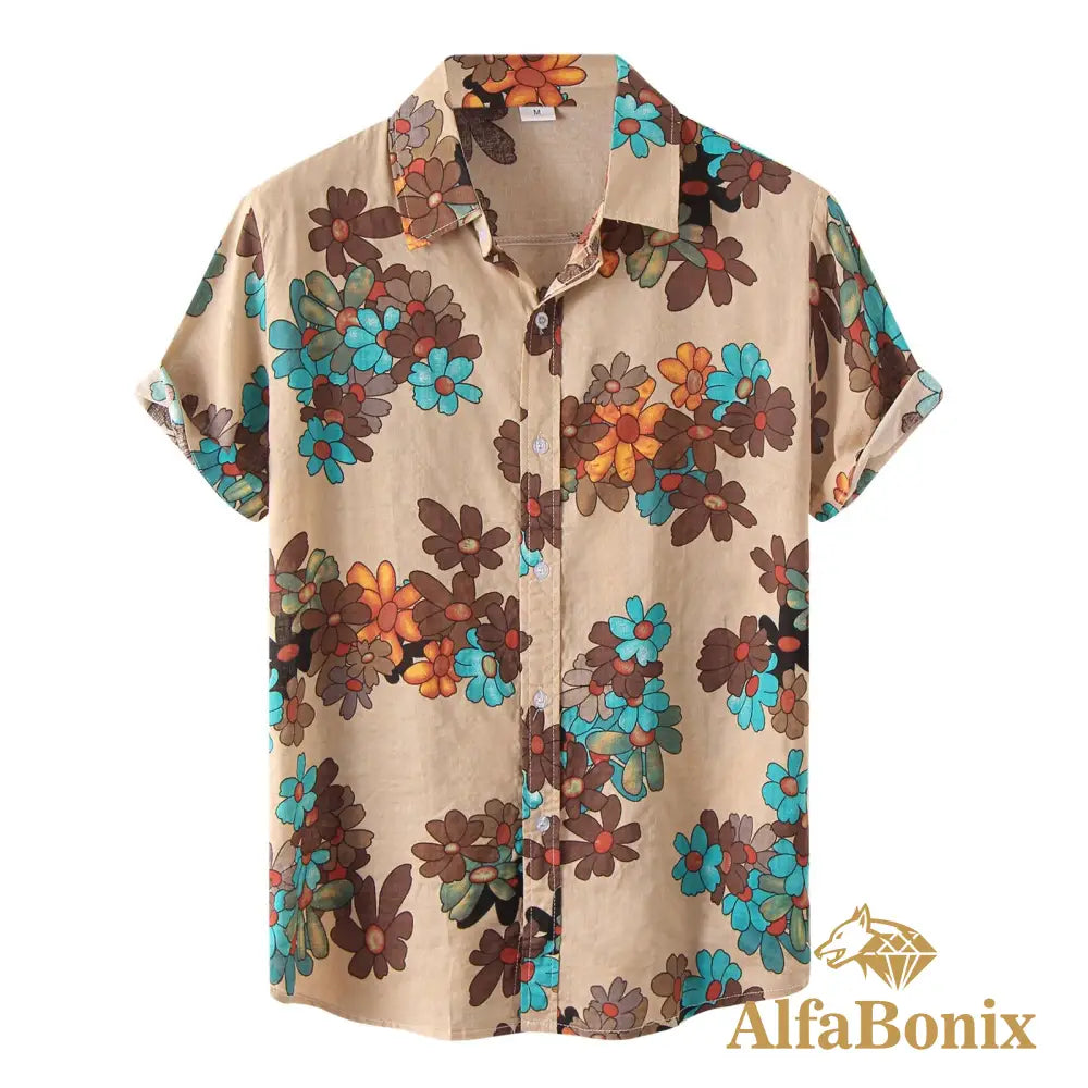 Camisa Bonix Flowers Marrom / M