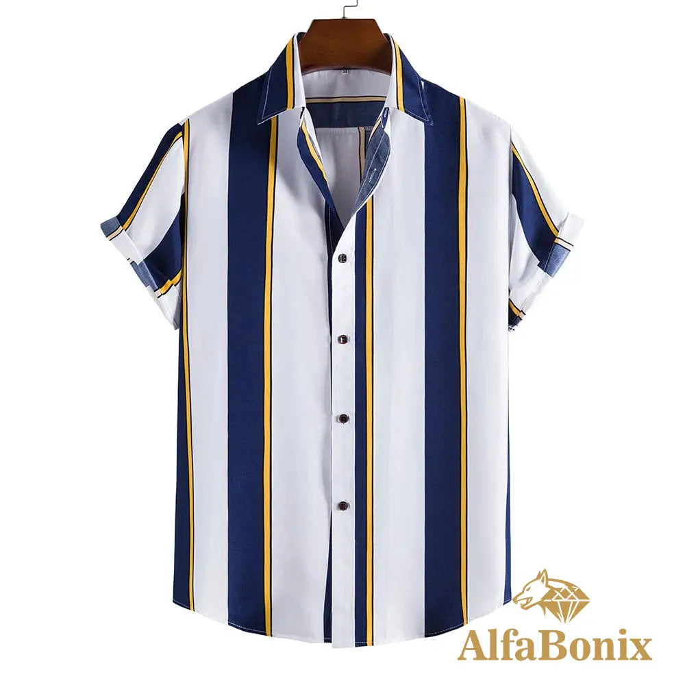 Camisa Bonix Leblone Azul E Branco / Pp
