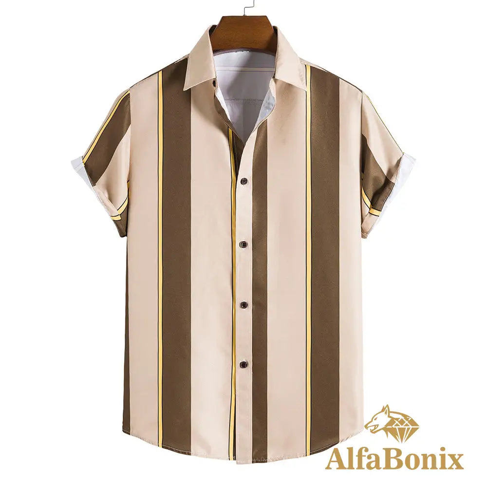 Camisa Bonix Leblone Bége E Marrom / Pp
