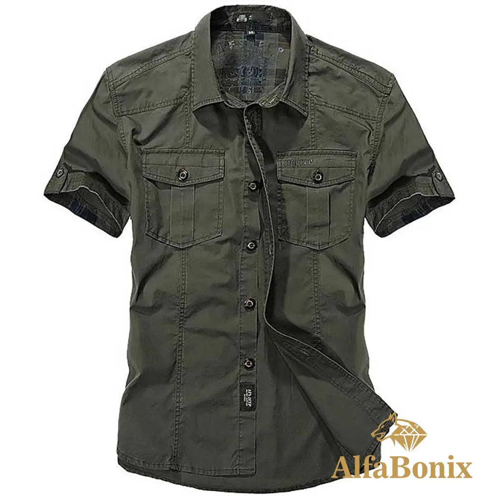 Camisa Casual Militar Baggy Verde / P
