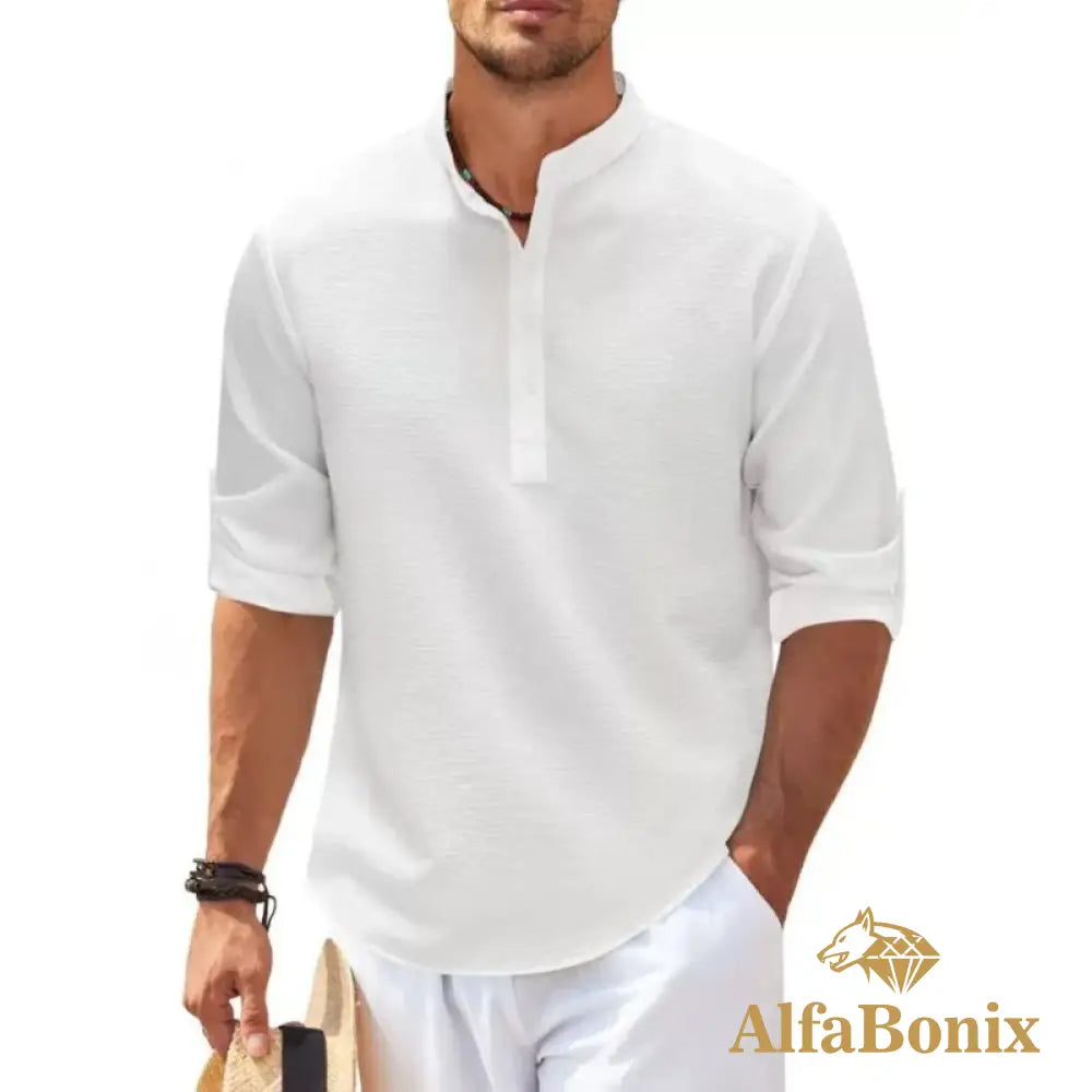 Camisa de Linho Beach Wear Branco / P Camisa de Linho Beach Wear