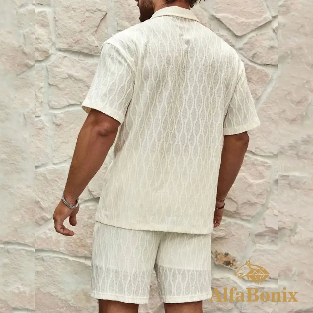 2025 spring and summer new casual suit men’s loose and comfortable short-sleeved shirt men’s fashion cotton and linen