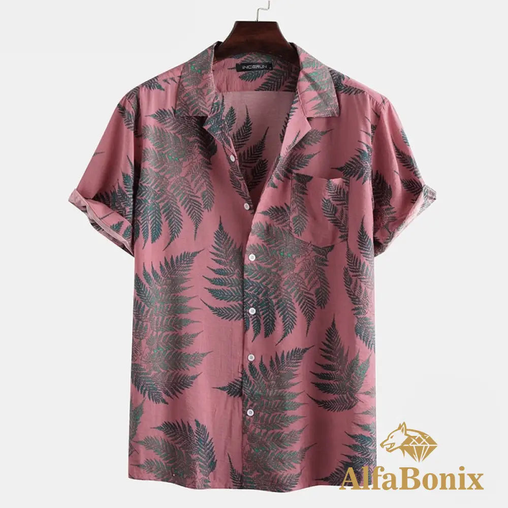 Camisa Estampa Tropical Rosa / P