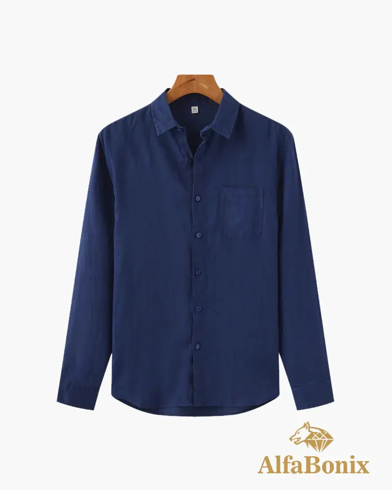 Cape Town - 100% Linen Shirt Blue / S