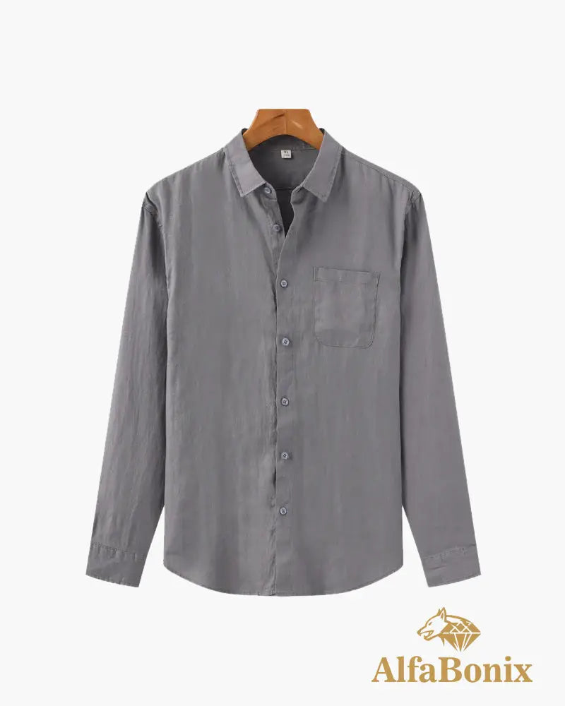 Cape Town - 100% Linen Shirt Gray / S
