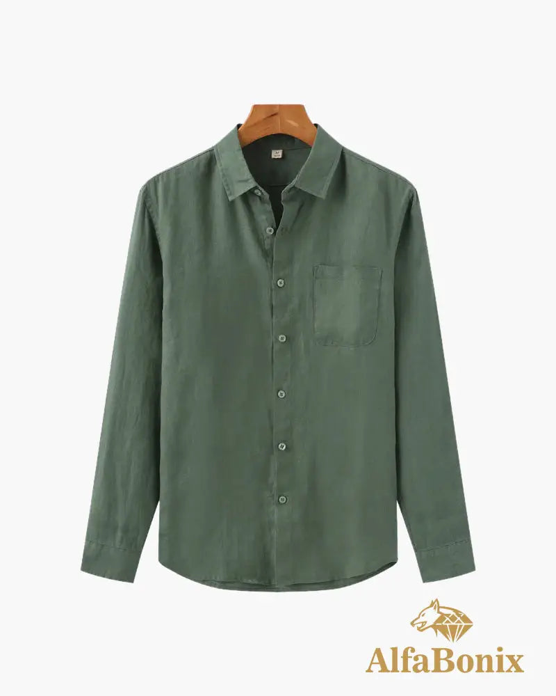 Cape Town - 100% Linen Shirt Green / S
