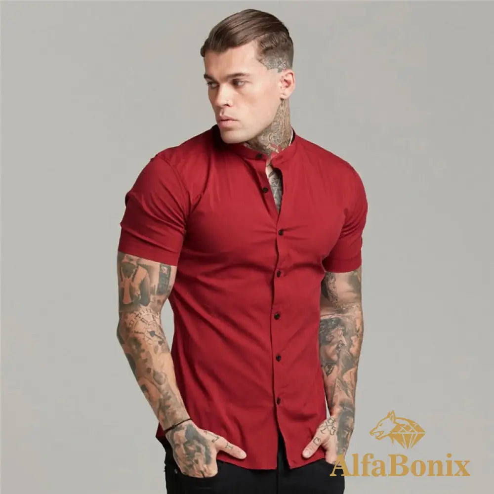 Camisa Masculina Slim Fit Vermelho / P