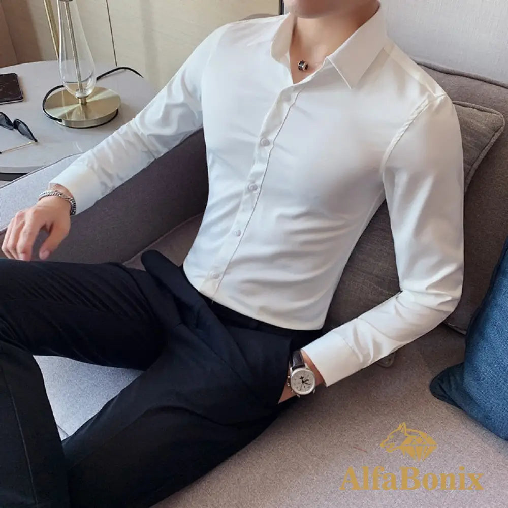Camisa Masculina Social Slim Fit Britanic Branco / Pp