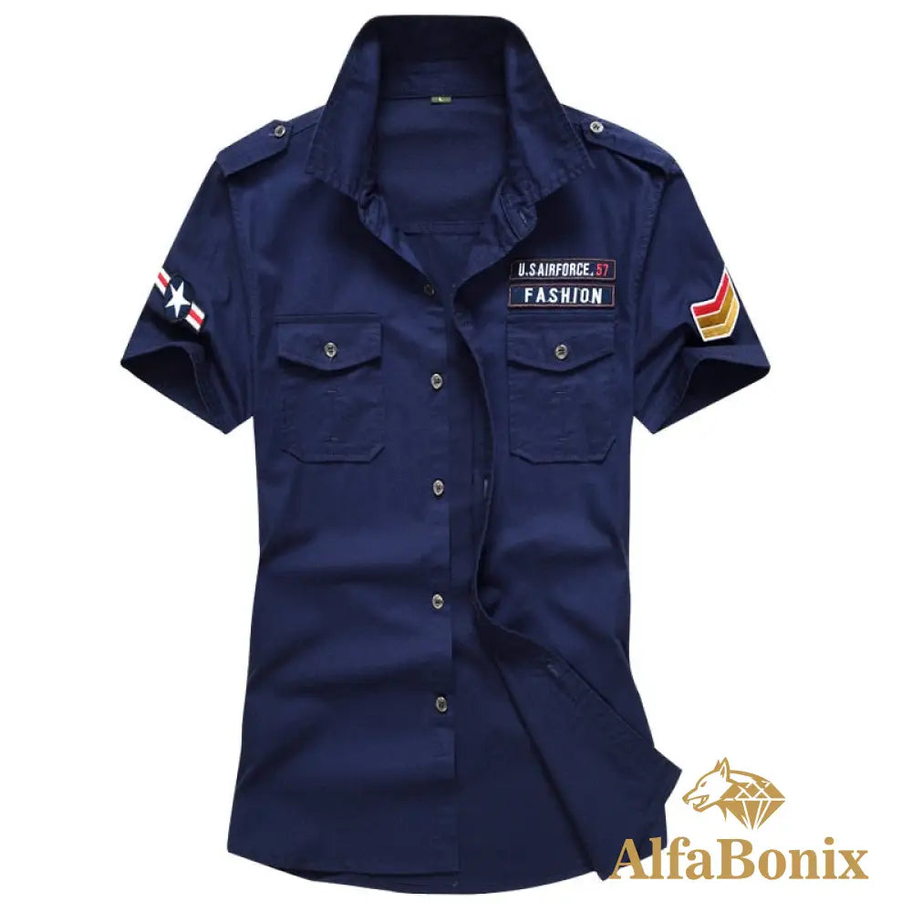 Camisa Militar Tactical Airforce Azul / P