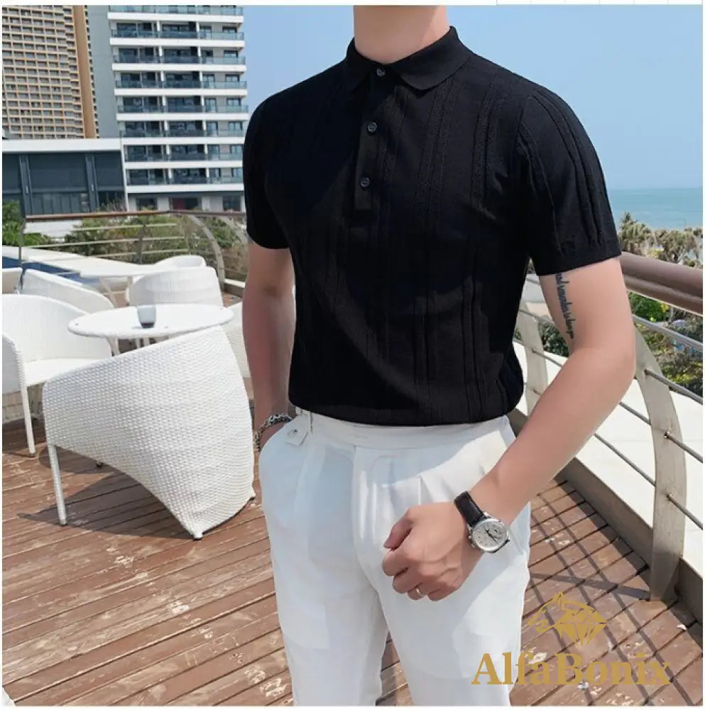 Camisa Polo Samicce Tricot® S023 Preto / Pp