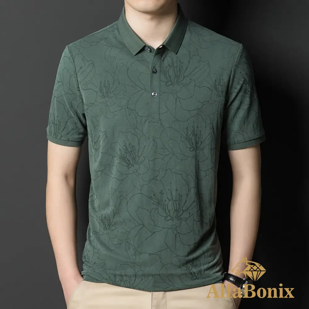 Camisa Polo Flower Verde / P