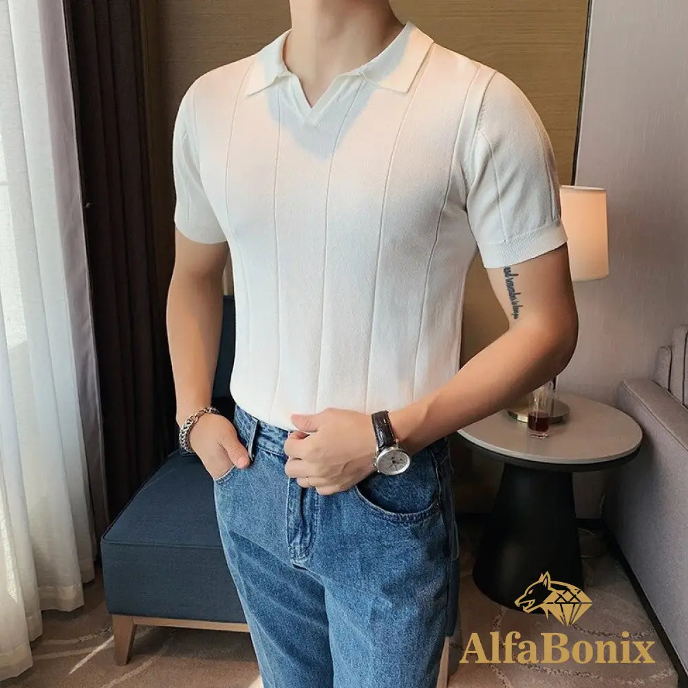 Camisa Polo Samicce Tricot® S031 Branco / Pp