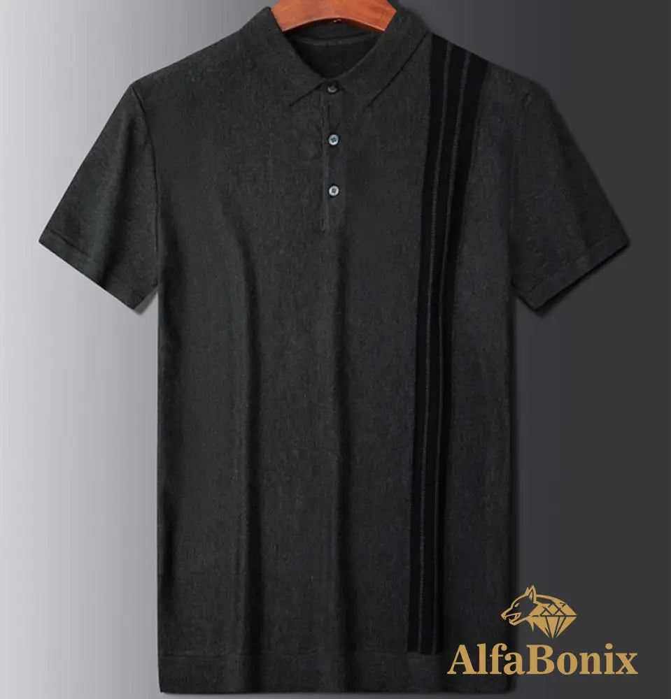 Camisa Polo Tom Cinza-Preto / Pp