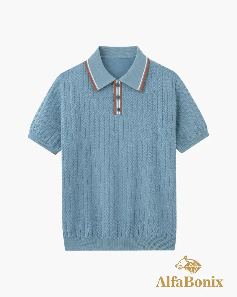 Ashford Knit Polo Blue Gray / S