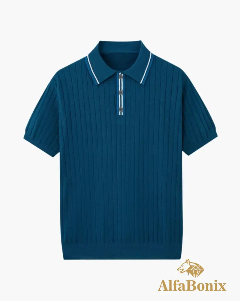 Ashford Knit Polo Blue / S