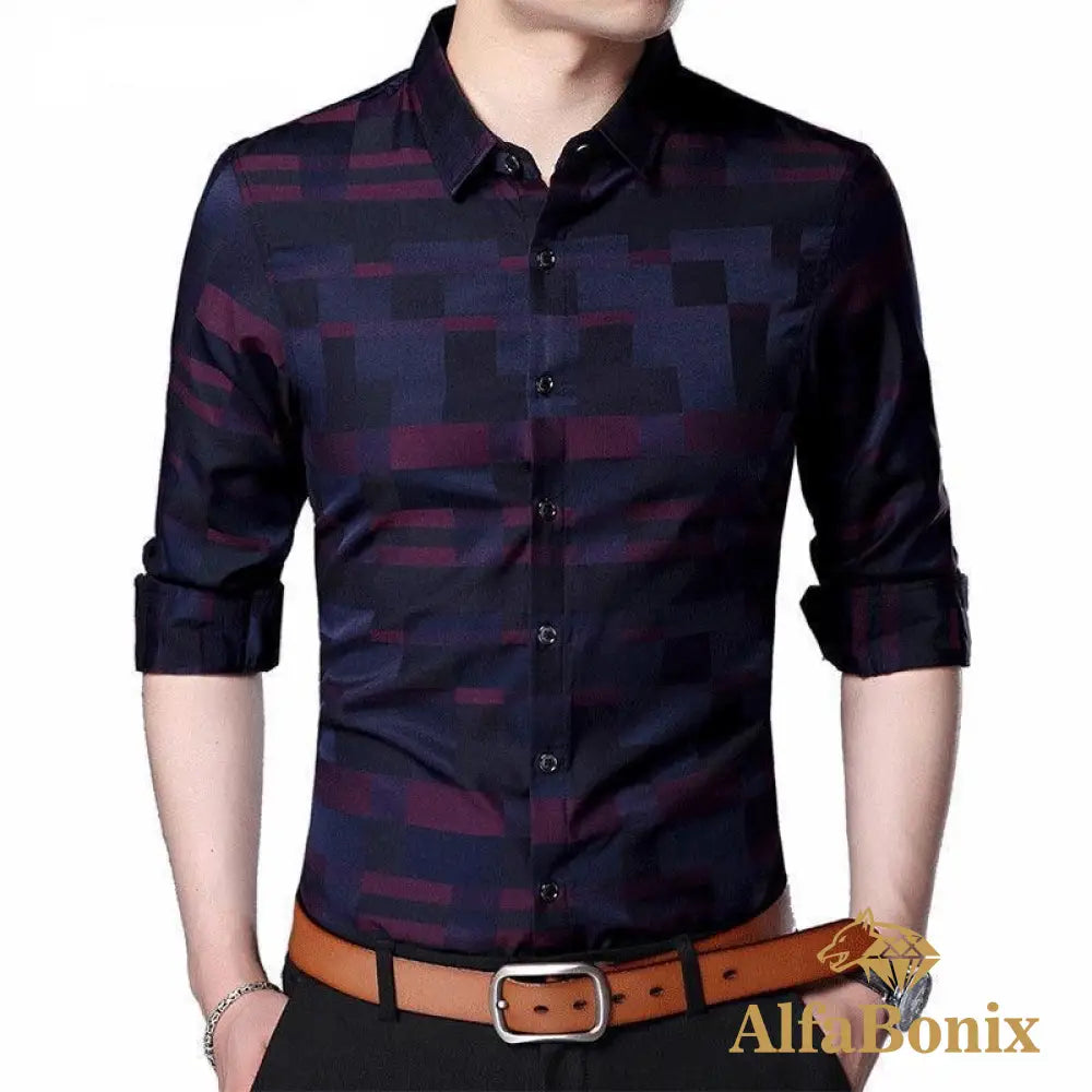 Camisa Social Alfa Coodyer Vinho / P