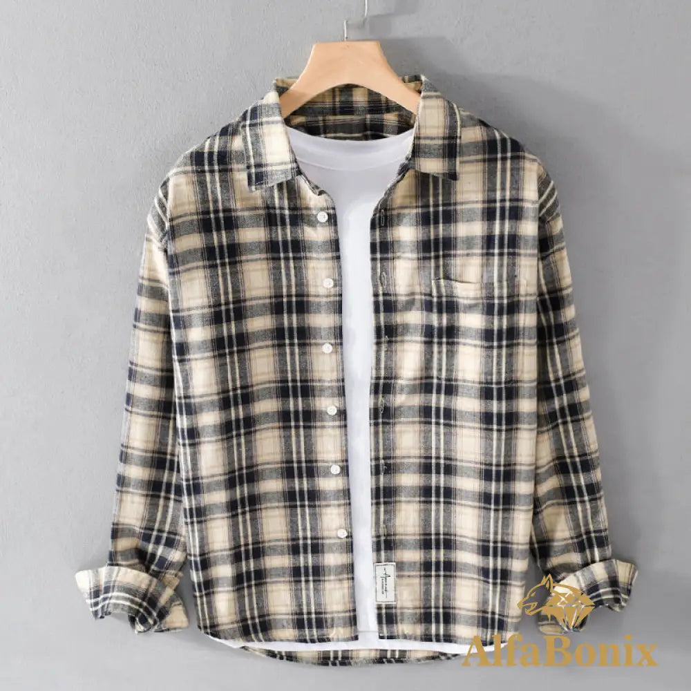 3256803789582168-Khaki plaid-XXXL (Asian size)
