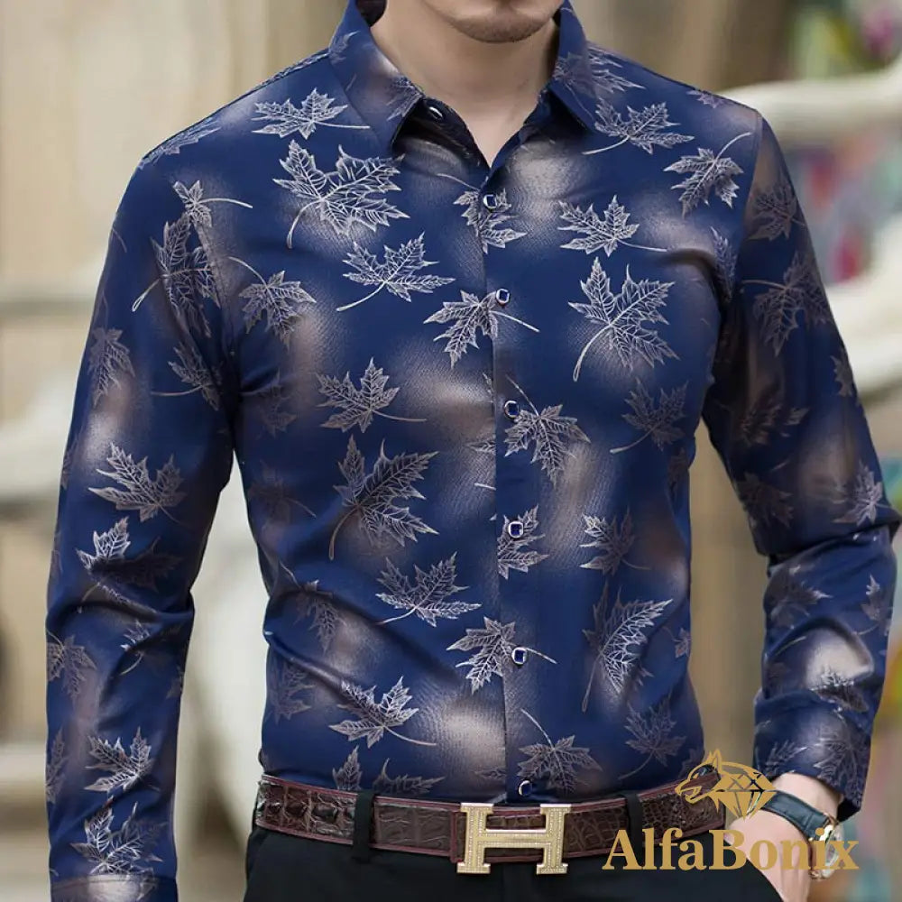 Camisa Social Outono Azul / P 348