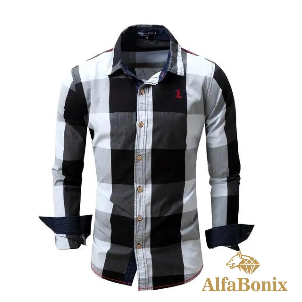 Camisa Social Plaid Preto / P