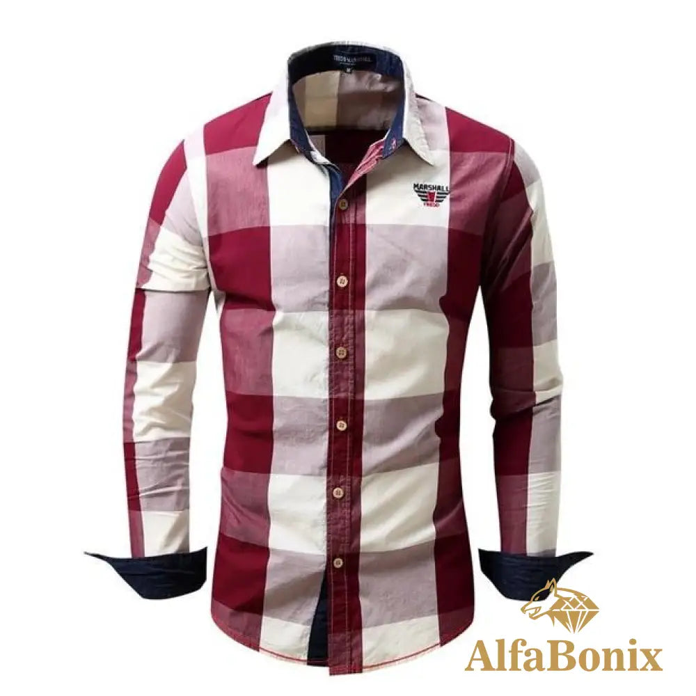 Camisa Social Plaid Vermelho / P