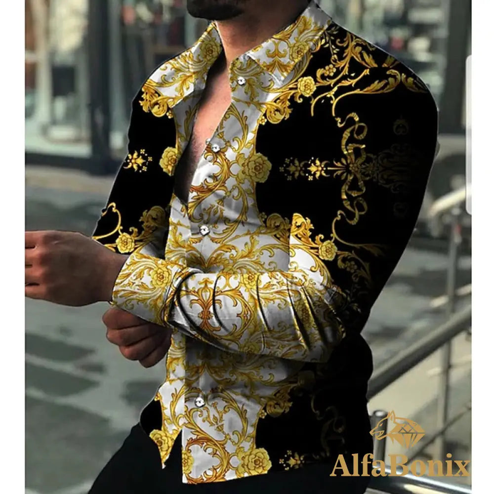 Camisa Social Estampada Lagun Cx336 / P