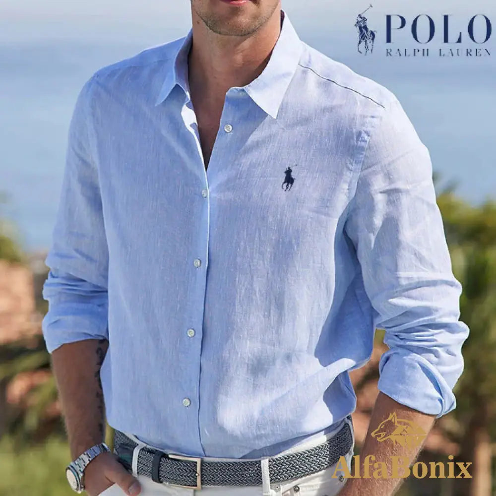 Raⅼрh Ⅼɑυren™ Schlankes Button-Up-Hemd Hellblau / S