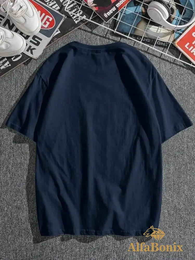Paris Romantic City Letter Graphic Print Tees Men T-Shirt Summer Loose Clothing Cotton Oversize