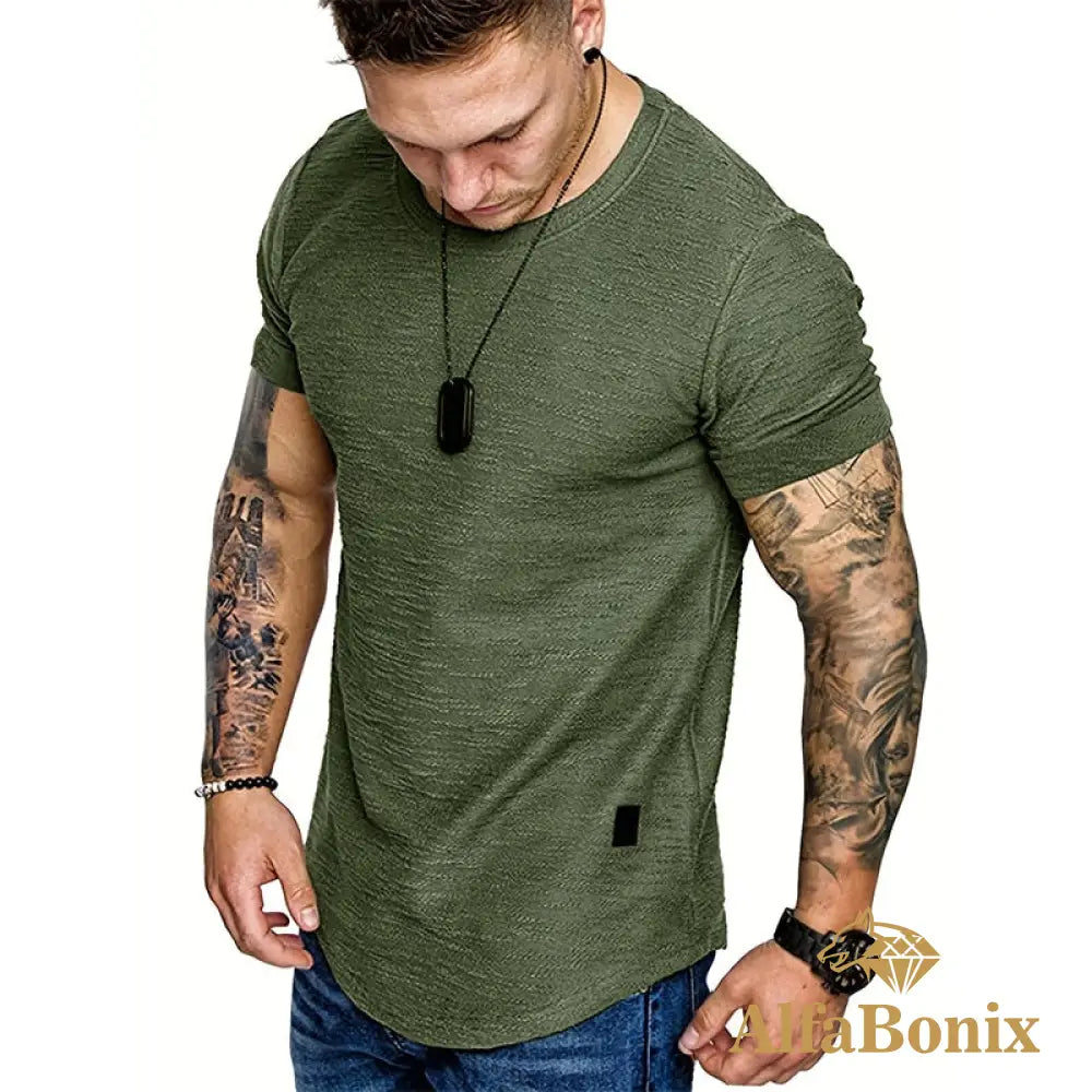 Camiseta Alfa Solid Verde Militar / P