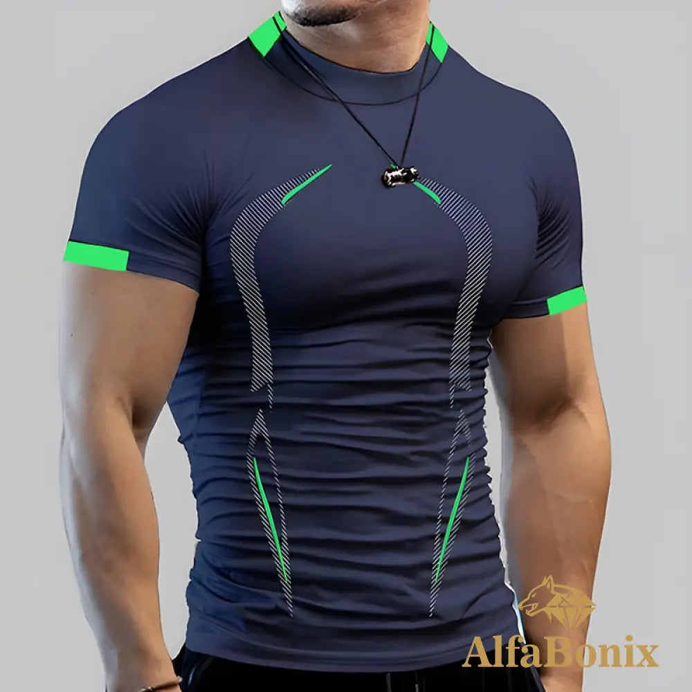 2022 Men&#39;S Summer Casual Comfortable Tight-Fitting T-Shirt Sports Gym Sportswear Quick-Drying