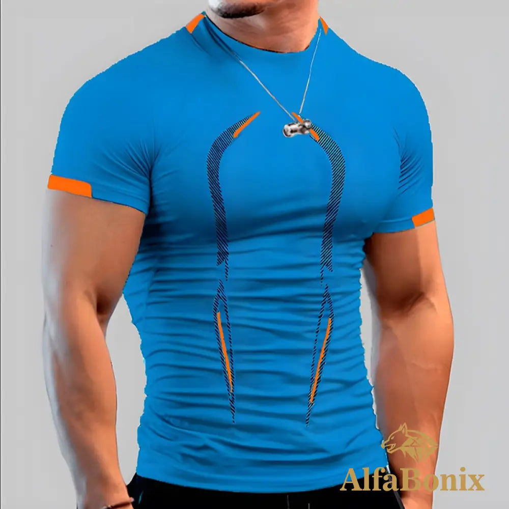 2022 Men&#39;S Summer Casual Comfortable Tight-Fitting T-Shirt Sports Gym Sportswear Quick-Drying