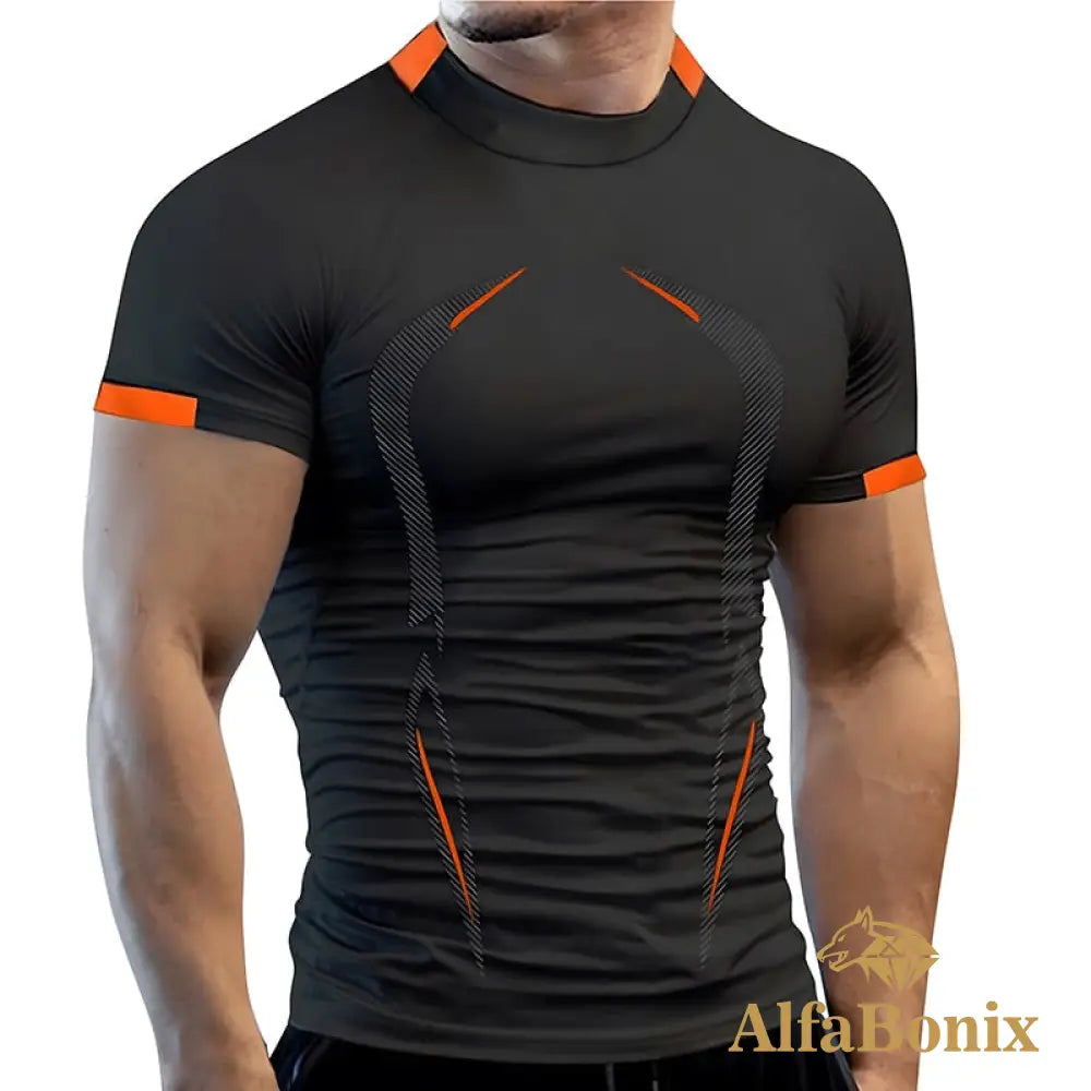 2022 Men&#39;S Summer Casual Comfortable Tight-Fitting T-Shirt Sports Gym Sportswear Quick-Drying